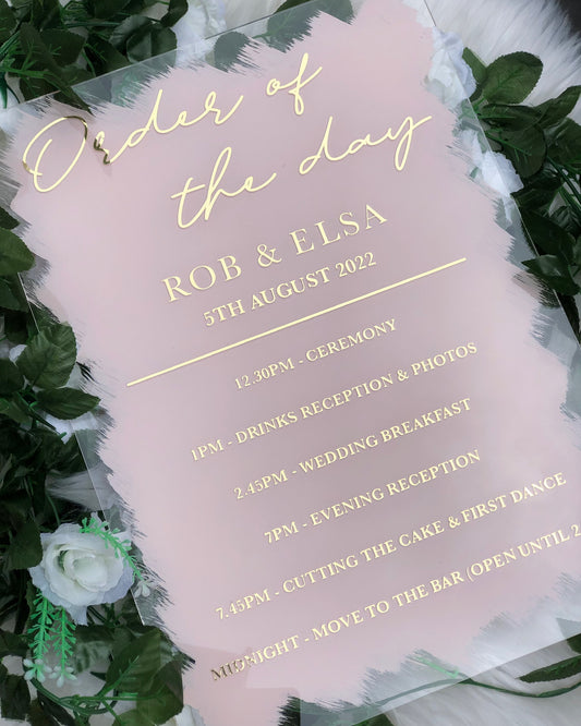 Order Of The Day Wedding Sign